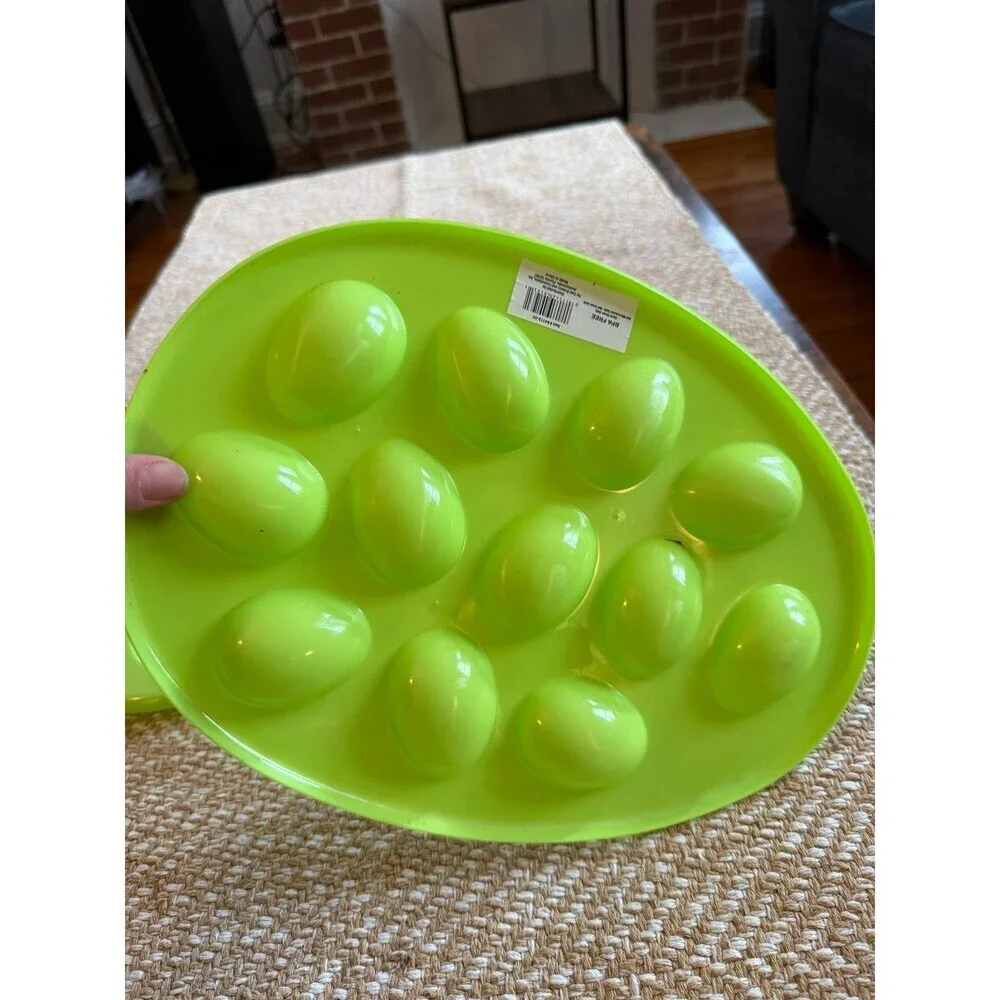 Set of 2 Green Deviled Egg Trays